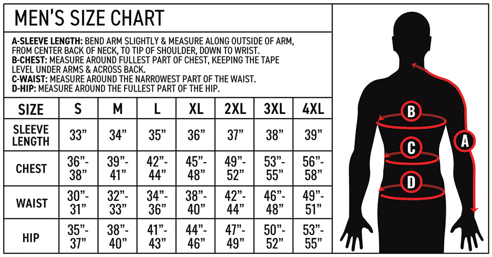 Gerbing Size Charts – Gerbing Heated Clothing