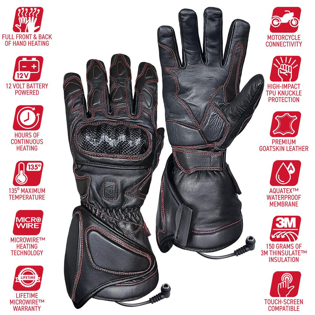 Gerbing 12V Extreme Hard Knuckle Heated Gloves - Full Set