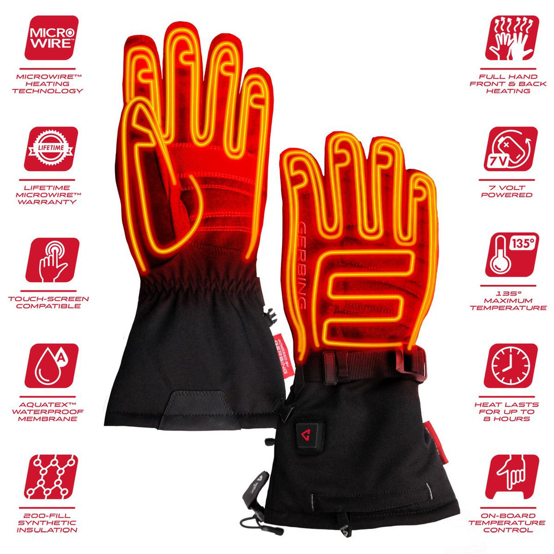 Volt Mens Battery Heated Leather Work Gloves, Size Medium