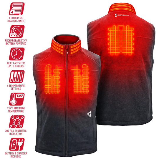 Gerbing 7V Men's Thermite Fleece Heated Vest 2.0 - Full Set