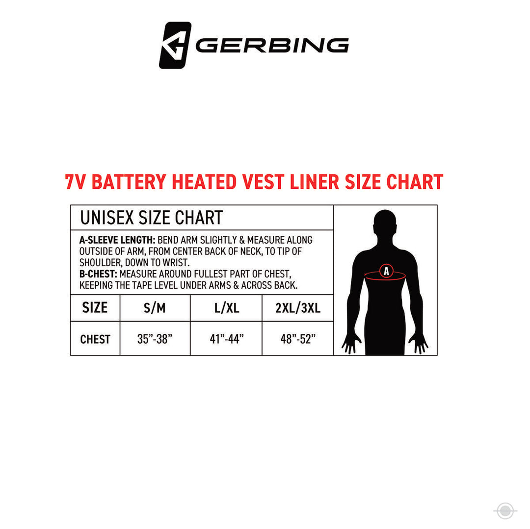 Gerbing 7V Battery Heated Vest Liner - Full Set