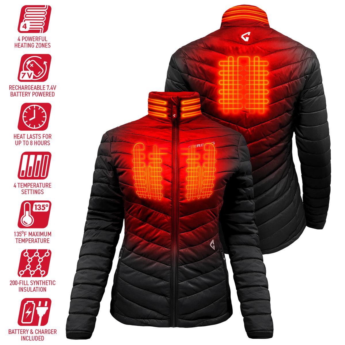 Women's battery powered heated 2024 jacket