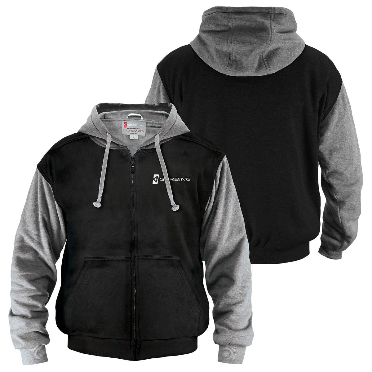 Heated hoodie with battery and outlet charger